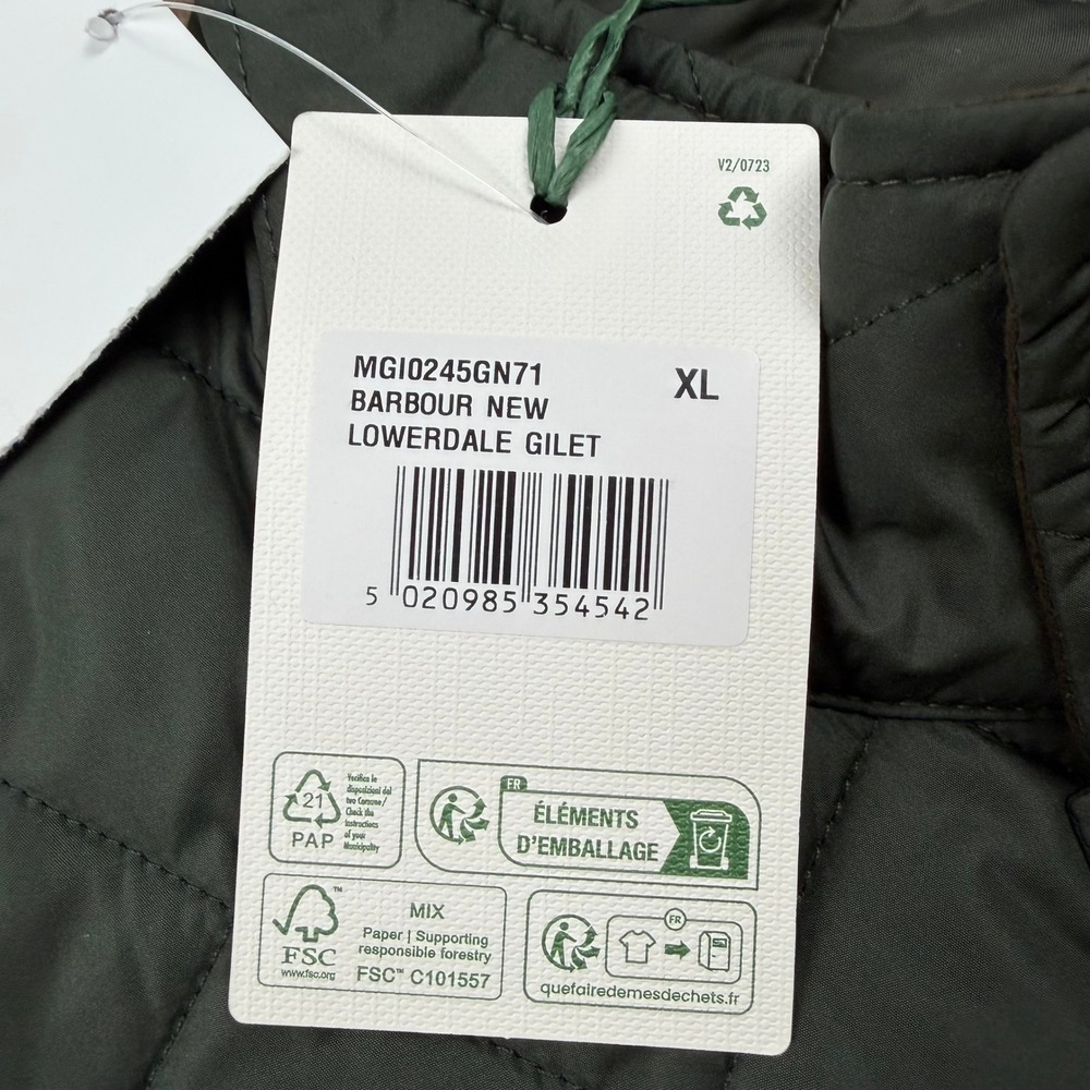 Barbour Lowerdale Quilted Gilet Vest Men's XL Sage Green NWT‎ - Picture 4 of 16